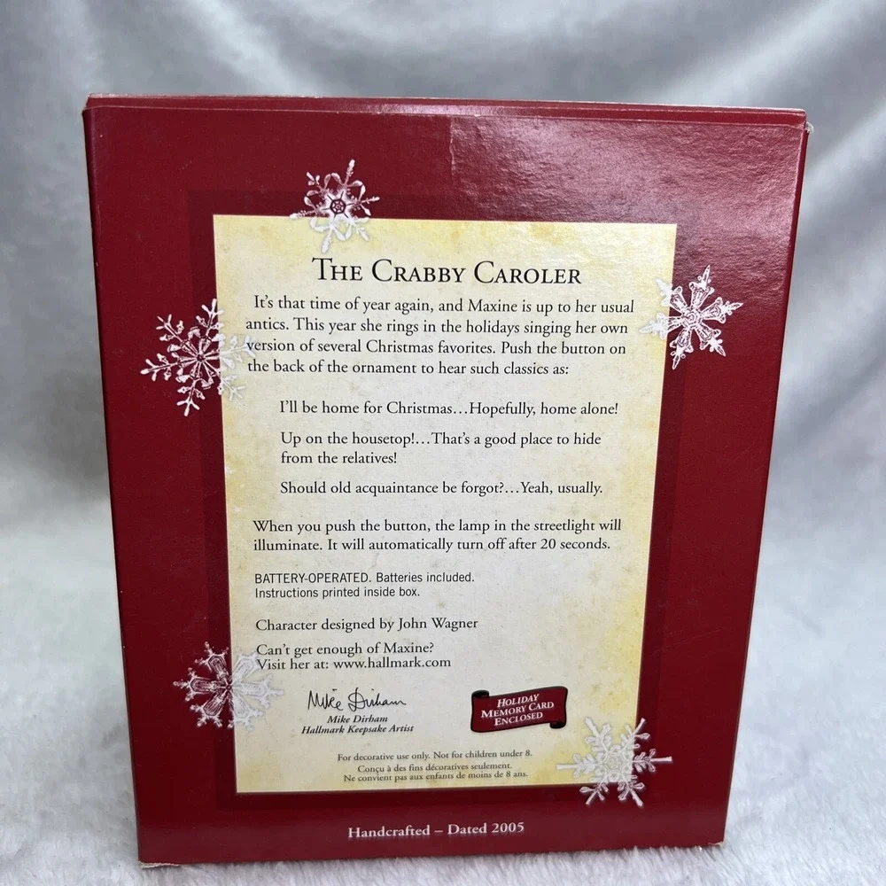 2005 Hallmark‎ Keepsake Musical Ornament Maxine The Crabby Caroler QXL7592